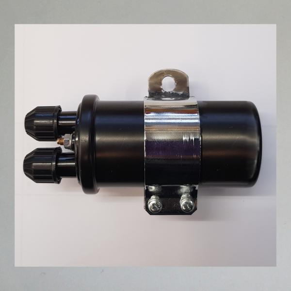 Einbaufertige Zündspule neu für Zündapp KS600 und KS601, Doppelzündspule mit Universalhalterung---6Volt---KS 600, 601