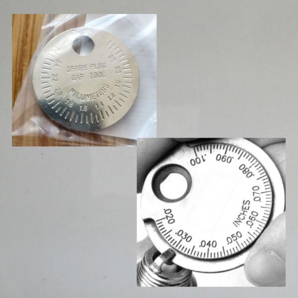 Preview: Zündkerzenlehre, Einstellen des Kontaktabstandes, Elektrodenabstandes, klein, handlich, einfach---metrisch und zöllig---