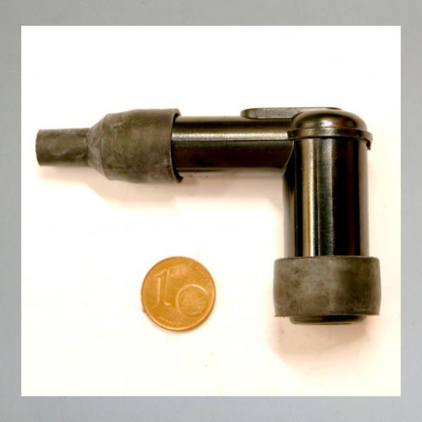 Zündkerzenstecker/ Kerzenstecker aus Bakelite, original NGK, mit 2 Gummis---Für Mofa, Moped, Mokick (5mm)---