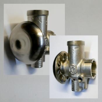 Ansaugmuschel mit Gewinde M27x1, z.B. für B&B, Amac, Amal, Binks usw---Messing vernickelt (Luftfilter)