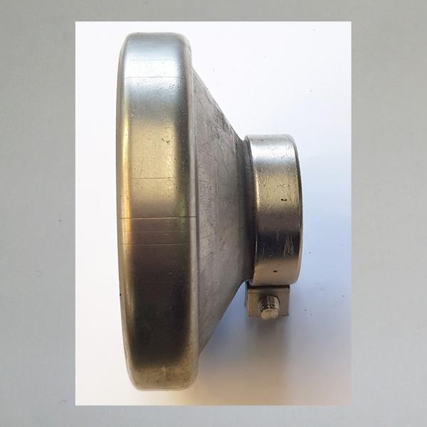 Preview: UBK Blech-Luftfilter, offen, einfache Ausführung, Steckanschluss 35mm/ Aussendurchmesser 90---neu vernickelt---guter Zustand---
