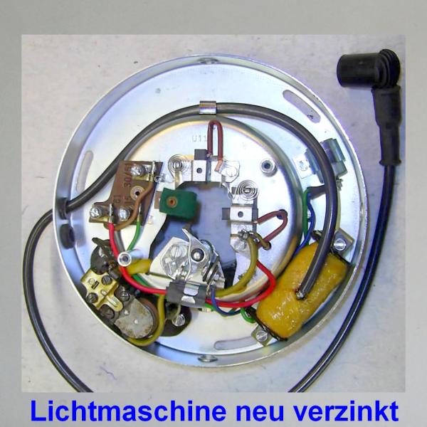 Beispiel: Lichtmaschine Noris an Victoria KR26 von 1954---kompl. neu verzinkt---