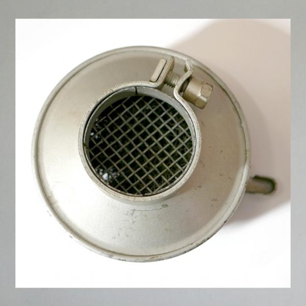 BING Blech-Luftfilter mit Klappe, Steckanschluss: 40mm/ Aussendurchmesser 84mm---neu aus Altbestand, Farbe silber---