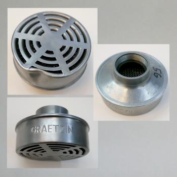 Graetzin Luftfilter mit Schriftzug, original: Gewinde M35x1, Lamellen-Optik