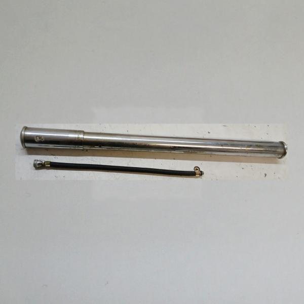 Luftpumpe für Fahrrad, Metall verchromt mit Verlängerungsschlauch, 39,5cm