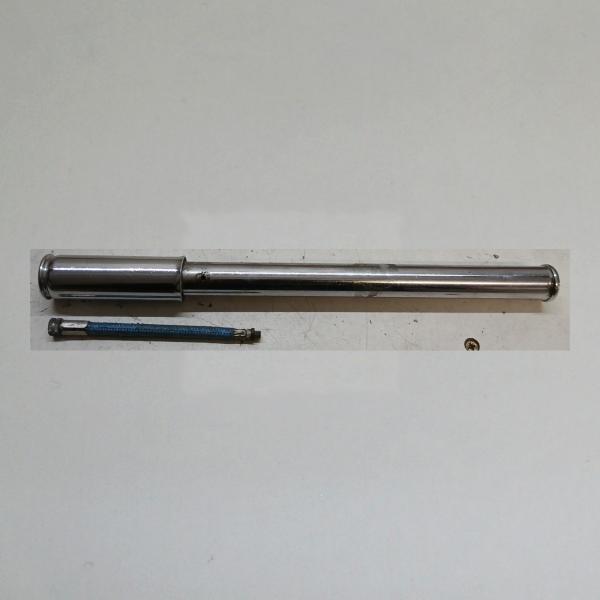 Luftpumpe für Fahrrad, Metall verchromt mit Verlängerungsschlauch, 32,5cm