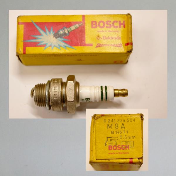 Zündkerze M145T1---M18x1,5---Wärmewert 145---Fabrikat Bosch (Original alt, OVP, NOS) 60er Jahre