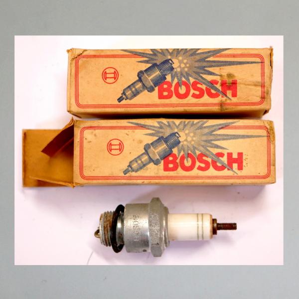 Zündkerze M95T1---M18x1,5---Wärmewert 95---Fabrikat Bosch, 30er Jahre (Original alt, OVP, NOS)