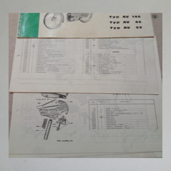 Preview: Ersatzteilkatalog, Ersatzteilliste Motobecane Mobylette Typ AV 44, 48, 142, 144, original