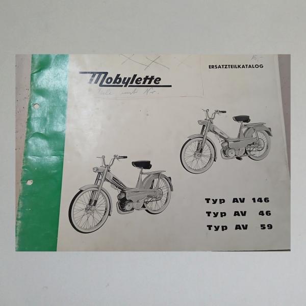 Ersatzteilkatalog, Ersatzteilliste Motobecane Mobylette Typ AV 44, 48, 142, 144, original