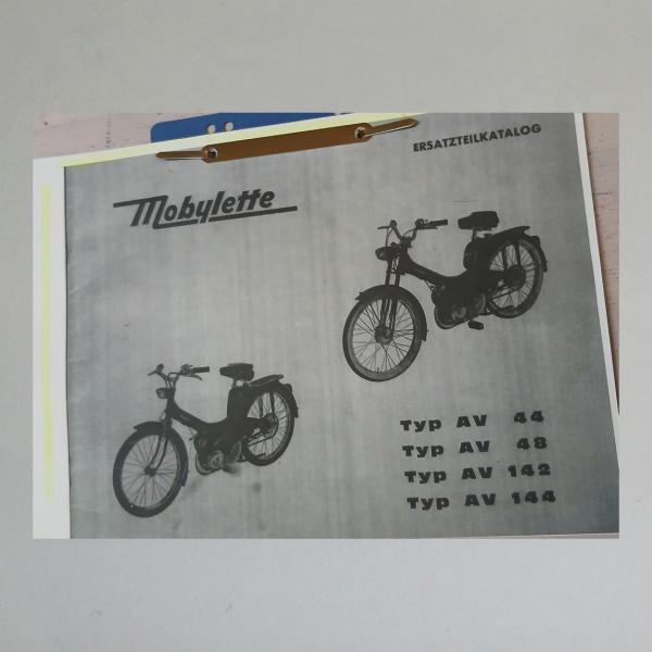 Ersatzteilkatalog, Ersatzteilliste Motobecane Mobylette Typ AV 44, 48, 142, 144, Kopie