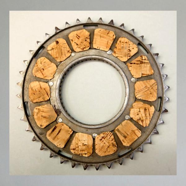 Kupplungsscheibe (Hauptscheibe/ Kettenrad) für NSU OSL und ZDB Modelle 175, 201, 251, 351---neu belegt und geschliffen---VERKAUF ohne ALTTEIL---