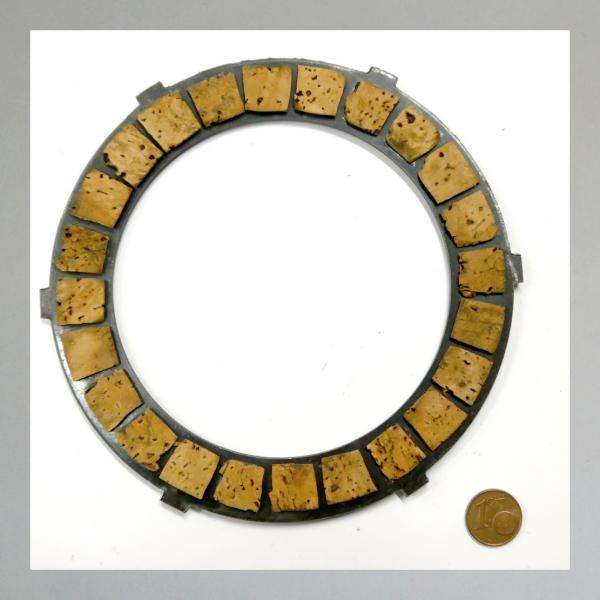 Kupplungsscheibe für DKW NZ 250, NZ350, NZ500, neu belegt und geschliffen---Originalscheibe---6 Mitnehmer