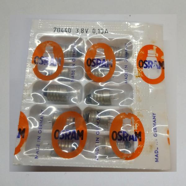 Osram Glühbirnen für Fahrradbeleuchtung, Display mit 10 Stück 3,8V 0,13A