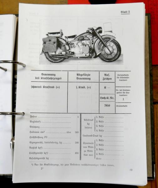 Buchkopie: Anahltswerte über Kraftfahrzeuge und Gerät (10.4.1940) der Wehrmacht
