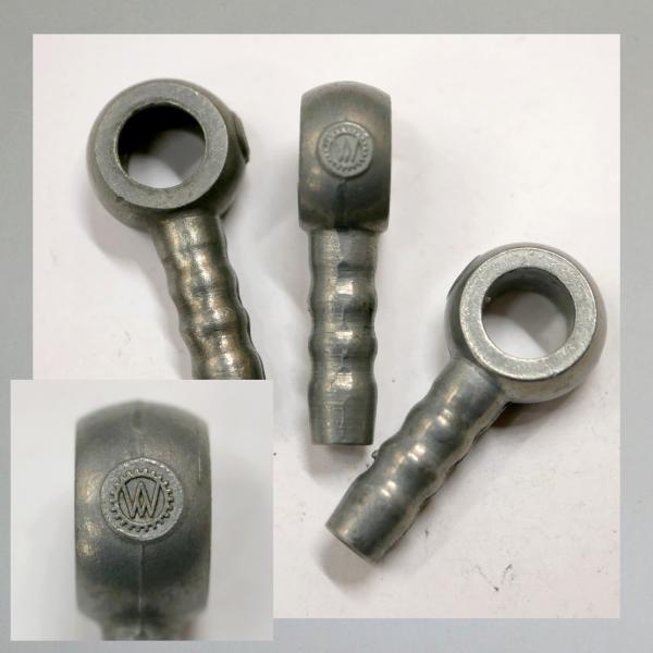 Ringstück (Banjo): Ring innen 10mm, Schlauchtülle 8mm zB für BMW Isetta---Original AW---mit AW Zeichen---