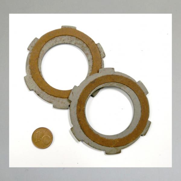 Kupplungsscheibe für Sachs Motoren 504, 505, Stahlscheibe mit Reibbelag (Voll-Bakelit: 3,1mm)---Original NEU---