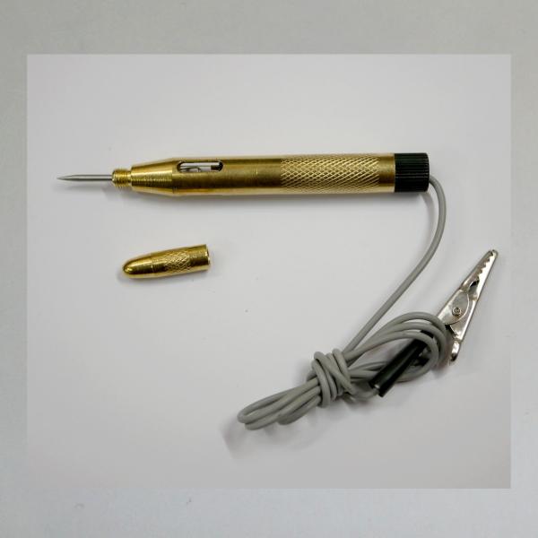 Stromprüfer, Spannungsprüfer, Ausführung wie 50er Jahre, Messing, 6-24 Volt