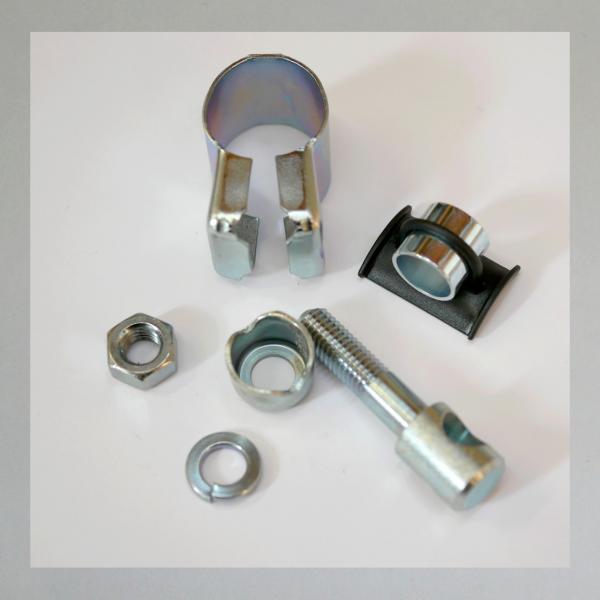 Lenkerschelle für Spiegelklemmung 22mm---verzinkt---komplette Schelle mit Klemmschraube