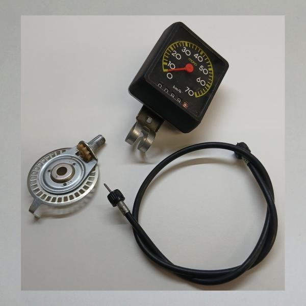 Tacho VDO bis 70km/h, mit Tachowelle und passendem Antrieb für 26"