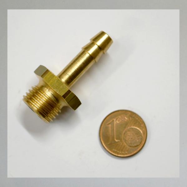 Gewinde-Schlauchtülle 1/4 Zoll R/ G/ BSP (Tülle 6mm für Schlauch 5mm innen)