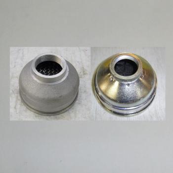 Luftfilter, neu, zentrisch, Steck-/ Klemm-Anschluss 35mm, Nachbau Knecht "Spinnennetz-Design" (kleine Bauform)