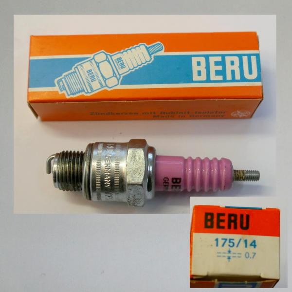 Zündkerze W175T1---M14x1,25---Wärmewert 175---Fabrikat Beru (Original alt, OVP, NOS) 50er/ 60er Jahre