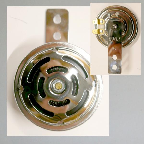 Hupe/ Horn/ Schnarre für Mofa, Moped, Mokick, 6 Volt Wechselstrom, verchromt---NEU---
