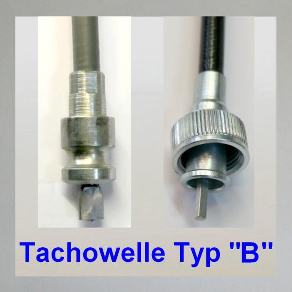 Tachowelle DKW SB Doppelarmatur, Anschluss: B70, Farbe: schwarz