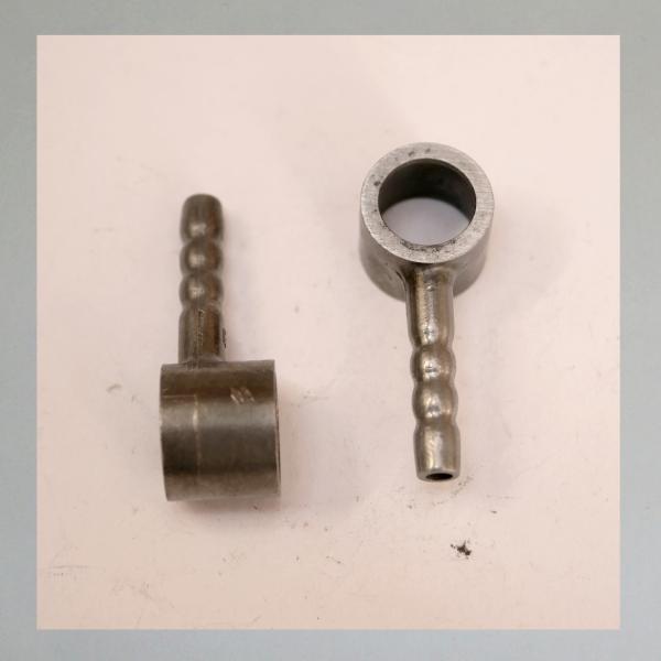 (34-041)Schlauchanschluss/ Schwenkanschluss für Bing Motorradvergaser, Zulauf seitlich (6mm)---gebraucht---