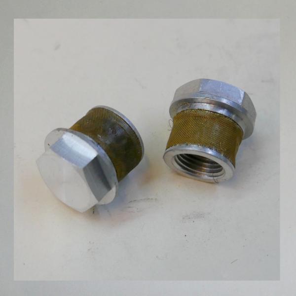 (50-965) Verschraubung (Siebschraube) f. Schlauchanschluss/ Schwenkanschluss für Bing Motorradvergaser---gebraucht---