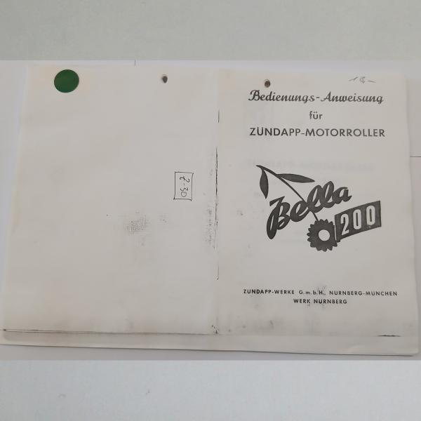 Zündapp - Bedienungsanleitung für den Motorroller Bella 200, Kopie