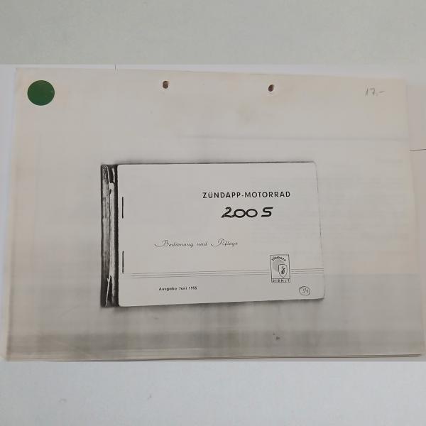 Zündapp - 200 S Bedienung und Pflege, Kopie