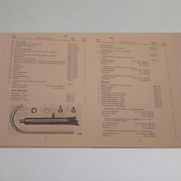 Preview: Zündapp - Ersatzteil-Liste für DB 200 1950, Kopie
