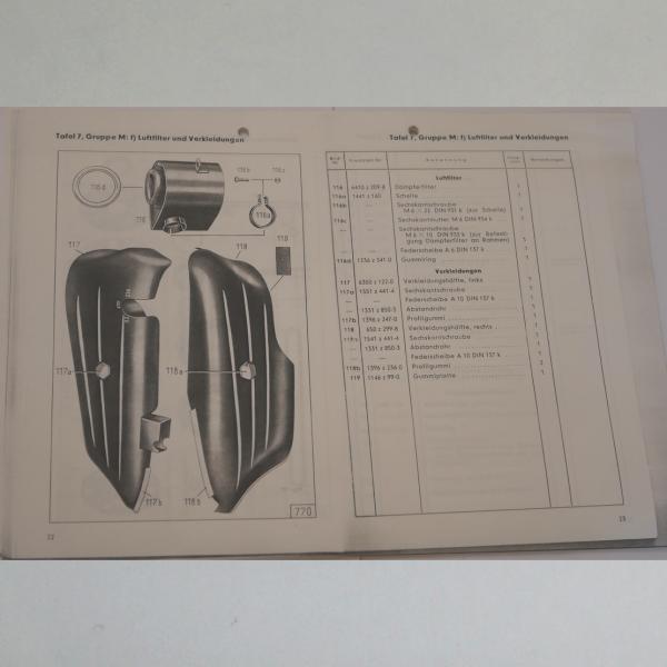 Preview: Zündapp - Ersatzteil-Liste für 201 S 1957, Kopie