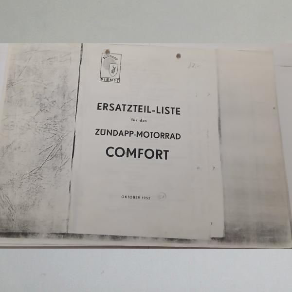 Zündapp - Ersatzteil-Liste für Comfort, Kopie