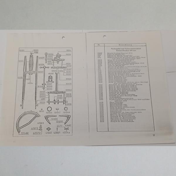 Zündapp - Ersatzteil-Liste für Kardan 500 ccm und 400 ccm, Kopie