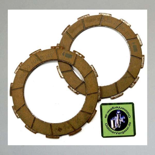 Kupplungsscheibe für Zündapp DB Modellreihe, Bella, Elastic, Comfort, Norma: Reibbelag auf Stahl (4mm)---Original NEU von JURID---