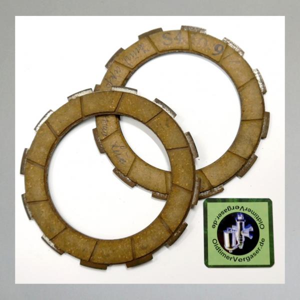 Kupplungsscheibe für Zündapp DB Modellreihe, Bella, Elastic, Comfort, Norma: Reibbelag auf Stahl (4mm)---Original NEU von REICO---