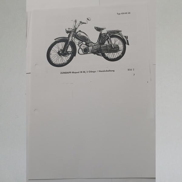 Preview: Zündapp - Bedienungsanleitung für Mofa 25 und Moped M 50, Kopie