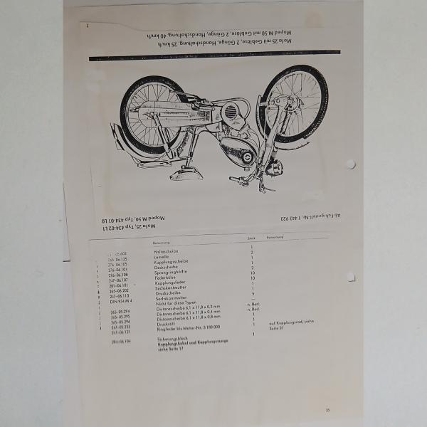 Preview: Zündapp Ersatzteil-Katalog Mofa 25 und Moped M 50 1977, Kopie