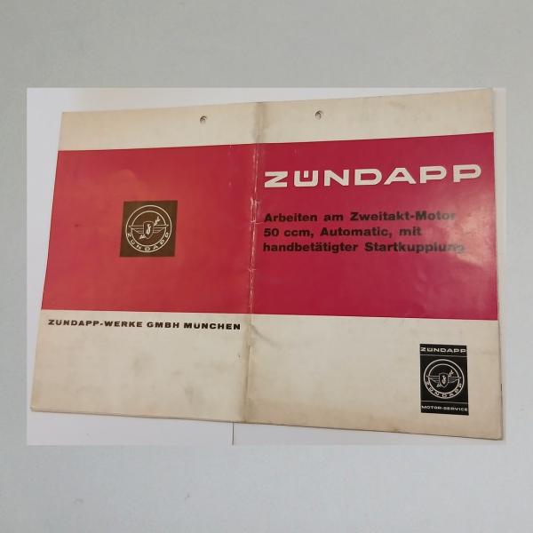 Zündapp - Arbeiten am Zweitakt-Motor 50ccm, Automatic, mit handbetätigter Startkupplung, original