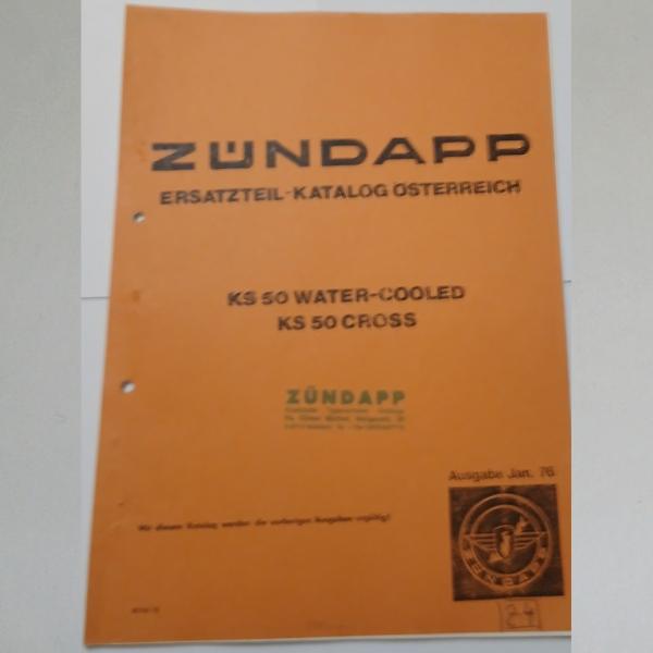 Zündapp Ersatzteil-Katalog KS 50 Water-Cooled und KS 50 Cross 1976 (Österreich), Kopie