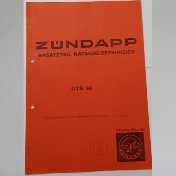 Zündapp Ersatzteil-Katalog GTS 50 1980 (Österreich), Kopie
