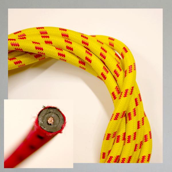 Zündkabel mit Textiler Oberfläche, gelb/ rot---50cm---