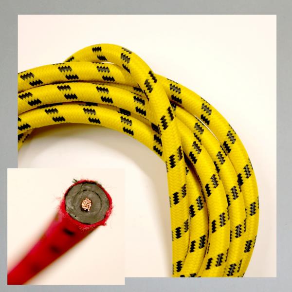 Zündkabel mit Textiler Oberfläche, gelb/ schwarz---50cm---