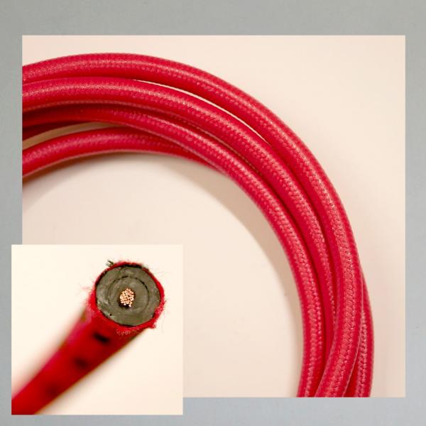 Zündkabel mit Textiler Oberfläche, rot---50cm---