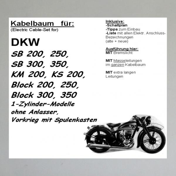 Kabelbaum/ Kabelsatz/ Leitungssatz Kabelbaum DKW KM200, KS200, SB200, SB250, SB300, SB350, Block200, Block250, Block300, Block350