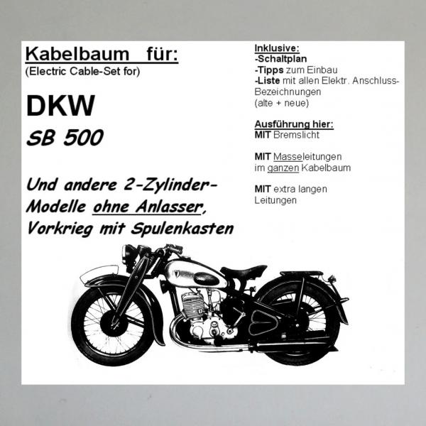 Kabelbaum/ Kabelsatz/ Leitungssatz DKW SB500, Block500 usw (ohne Anlasser)