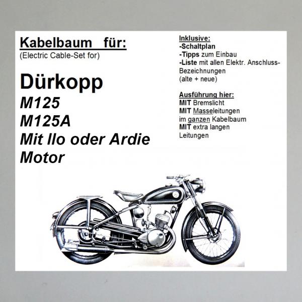 Kabelbaum/ Kabelsatz/ Leitungssatz Dürkopp M125, M125A (Ilo/ Ardie Motor)